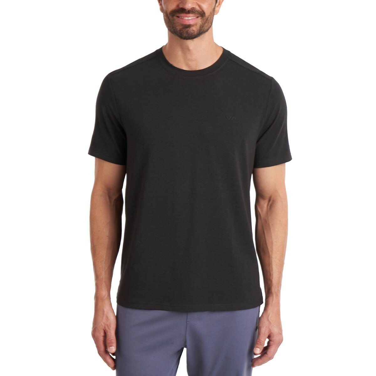 RVCA 男Logo短袖運動上衣 黑 RVCA 男Logo短袖運動上衣 黑