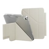 MAGEASY Facet 全方位支架透明背蓋保護套 (筆槽款) 適用於 2022 iPad 10 & 2025 iPad A16 星光白