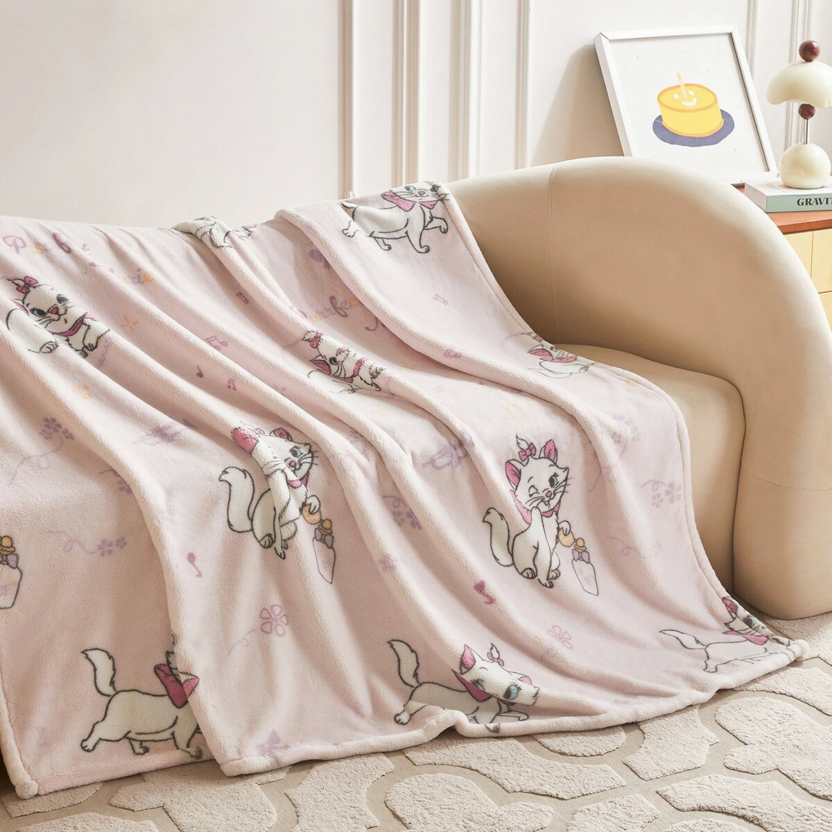 Disney 絨毛毯 150公分 X 180公分 瑪麗貓