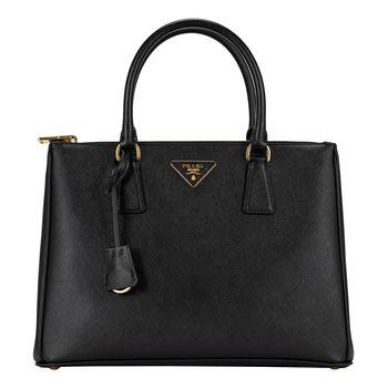 Prada 經典壓紋皮革手提包 黑色 Prada 經典壓紋皮革手提包 黑色