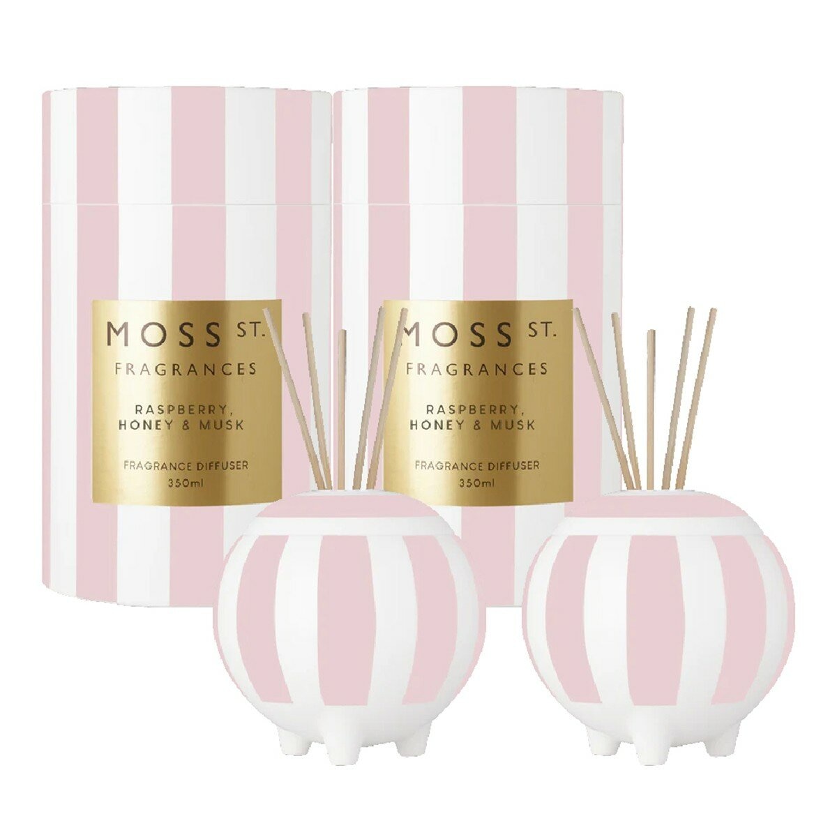 MOSS ST. FRAGRANCES 迷你陶瓷擴香 100毫升 X 2入組 覆盆子、蜂蜜和麝香