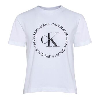 Calvin Klein Jeans 女合身短袖 Logo 上衣 白 L