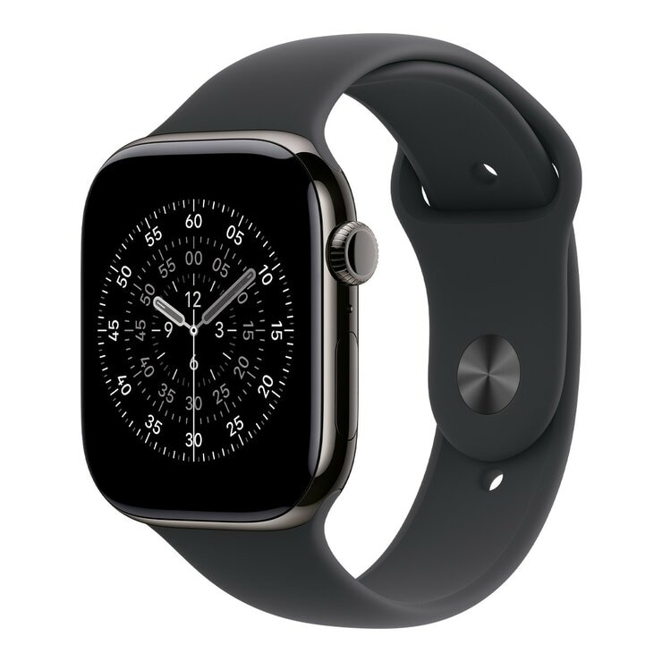 Apple Watch Series 11 GPS + 行動網路 46公釐 石瓦色鈦金屬錶殼 附黑色運動型錶帶 M/L Apple Watch Series 11 GPS + 行動網路 46公釐 石瓦色鈦金屬錶殼 附黑色運動型錶帶 M/L