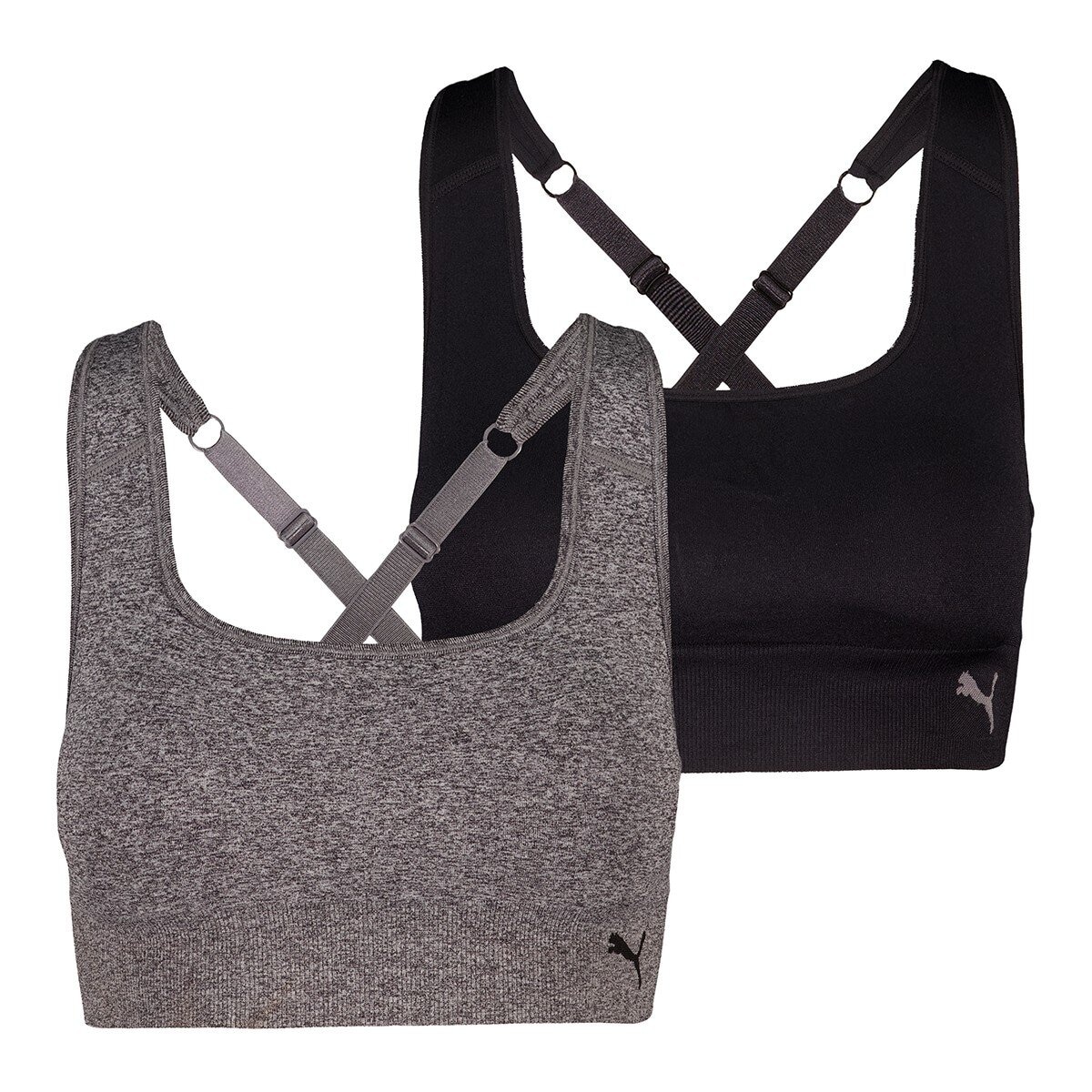 Puma 女運動內衣 X 2件組 S 黑 & 灰
