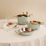 Edelkochen 不鏽鋼雙耳鍋具 含玻璃上蓋4件組