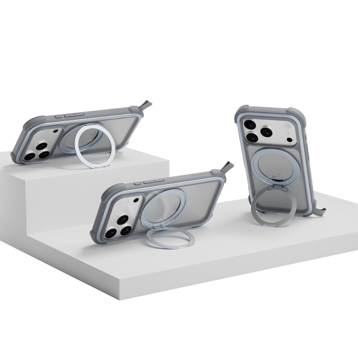 MAGEASY Odyssey Stand M 超軍規防摔磁吸支架手機殼 iPhone 17 Pro(迷霧) + 鏡頭保護貼Lenz 鈦合金(午夜鈦) + Vetro 9H 鋼化玻璃保護膜