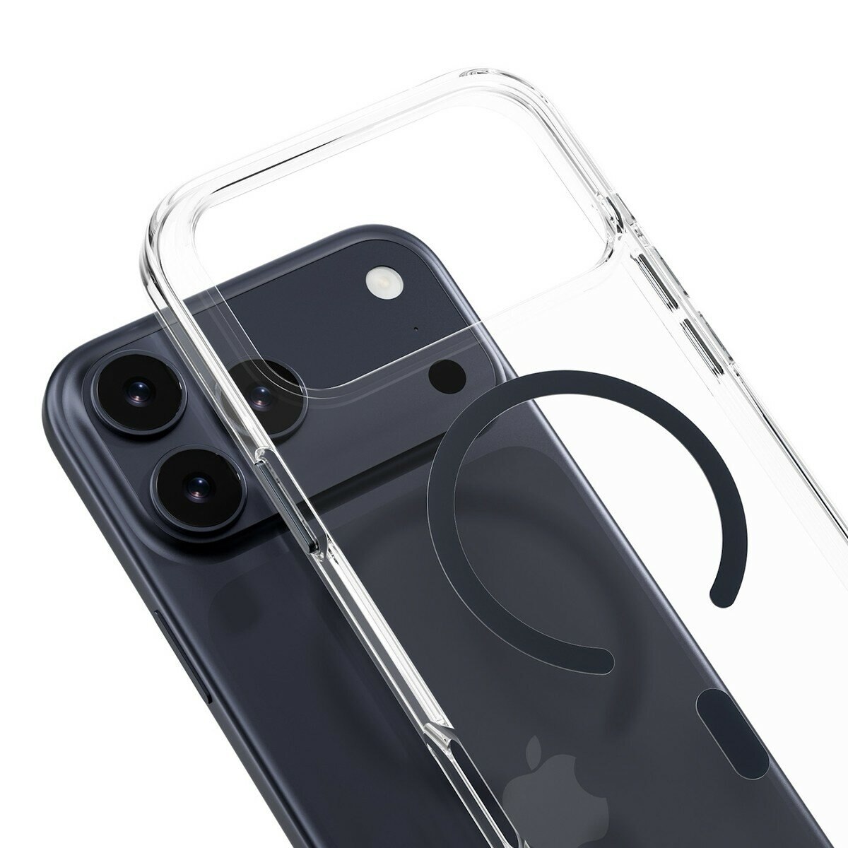MAGEASY Bright M 不發黃軍規磁吸透明殼 iPhone 17 Pro Max(午夜磁圈) + 鏡頭保護貼Lenz鈦合金(午夜鈦) + Vetro 9H 鋼化玻璃保護膜