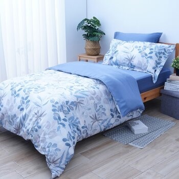 CASA 100%萊賽爾兩用被床包枕套四件組 初夏藍 單人