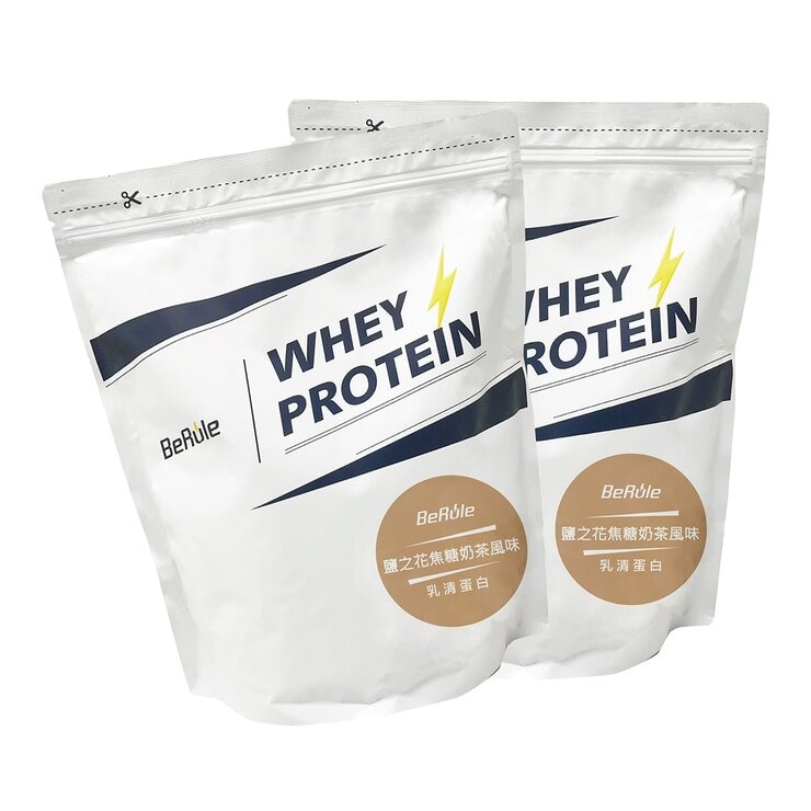 BeRule Whey Protein Powder Fleur de Sel Caramel Milk Tea Flavor 1 kg X 2-Pack