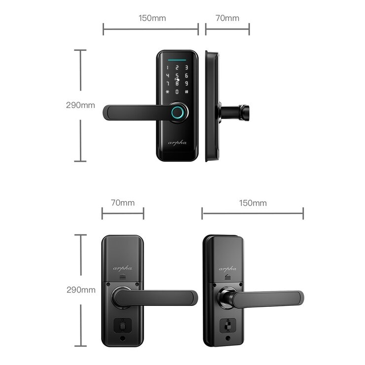 Arpha 指紋辨識八合一房門智慧電子鎖 Wi-Fi版 R1WP Arpha 指紋辨識八合一房門智慧電子鎖 Wi-Fi版 R1WP