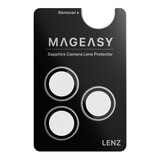 MAGEASY Bright M 不發黃軍規磁吸透明殼 iPhone 17 Pro Max(迷霧磁圈) + 鏡頭保護貼Lenz(白色) + Vetro 9H 鋼化玻璃保護膜