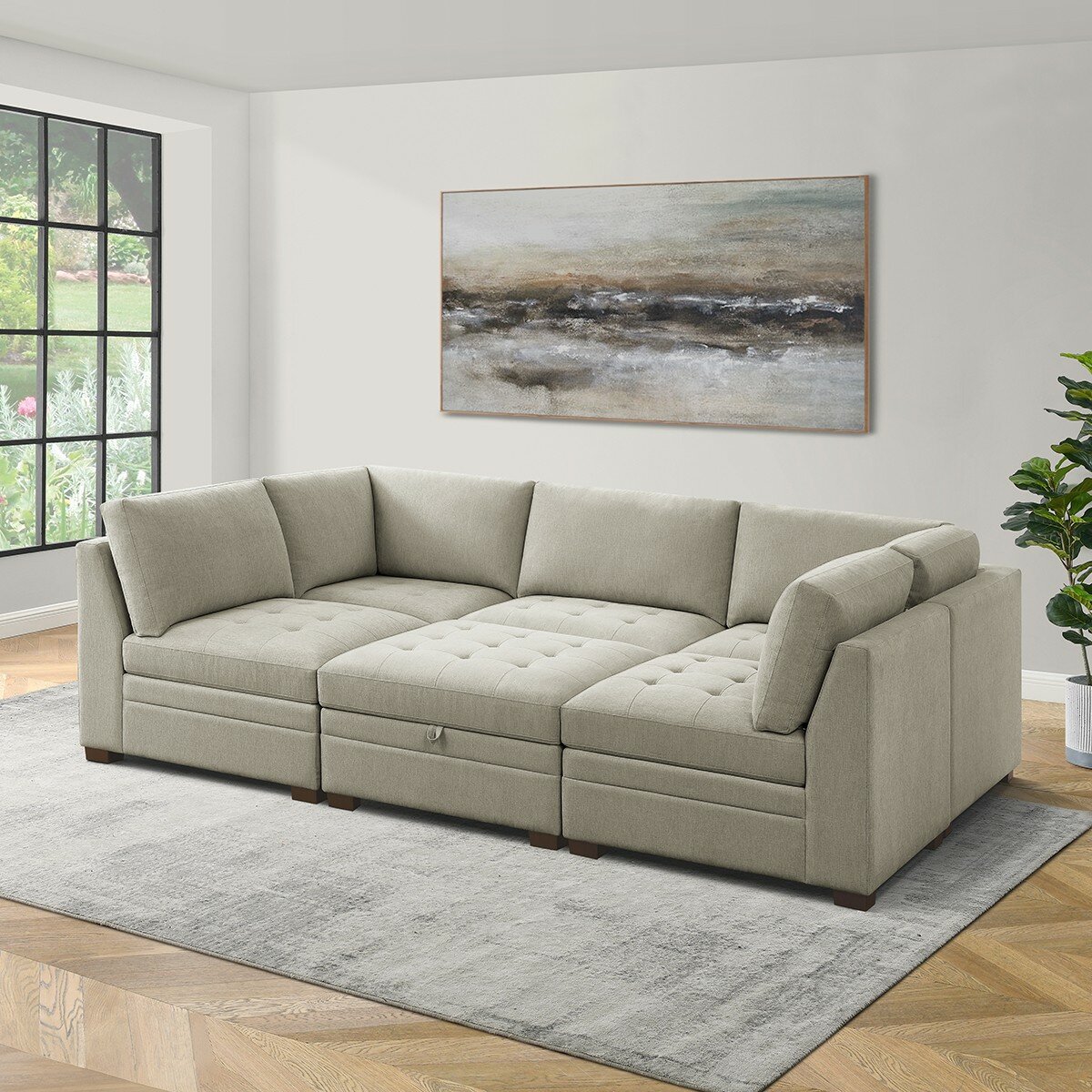 Thomasville 布面模塊沙發六件組 Thomasville 布面模塊沙發六件組