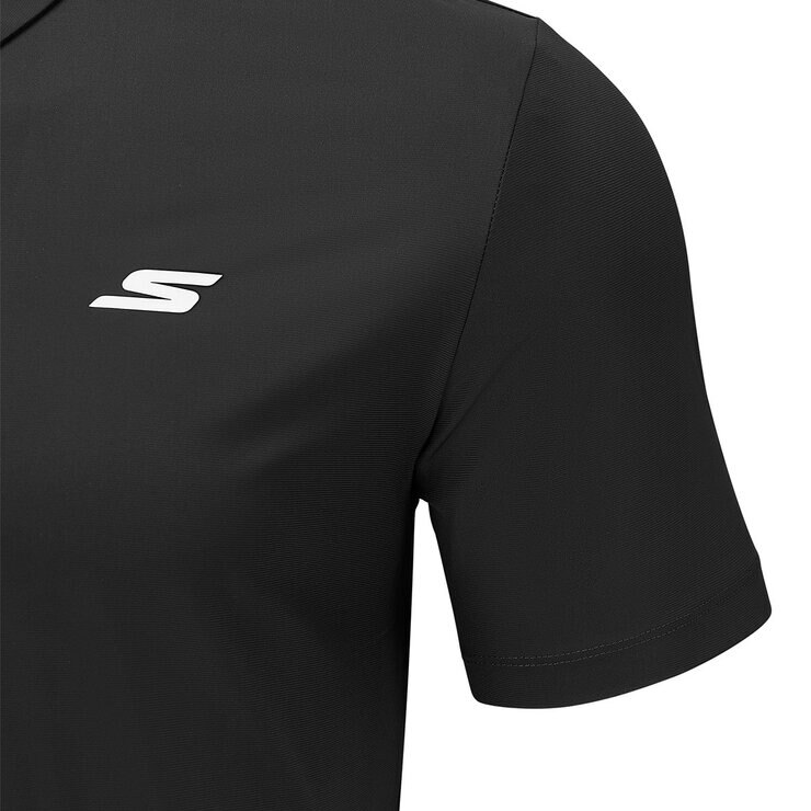 Skechers 男短袖Polo衫 黑 Skechers 男短袖Polo衫 黑