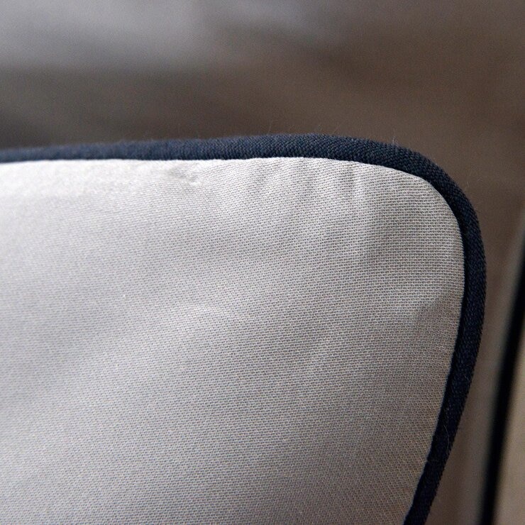 La Belle 雙人特大 300織天絲棉素色 被套床包四件組滾邊款 灰