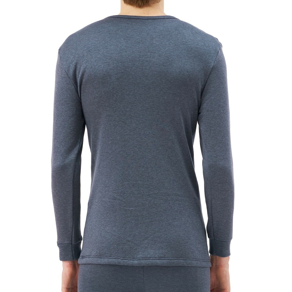 AS 男圓領發熱衣 藍