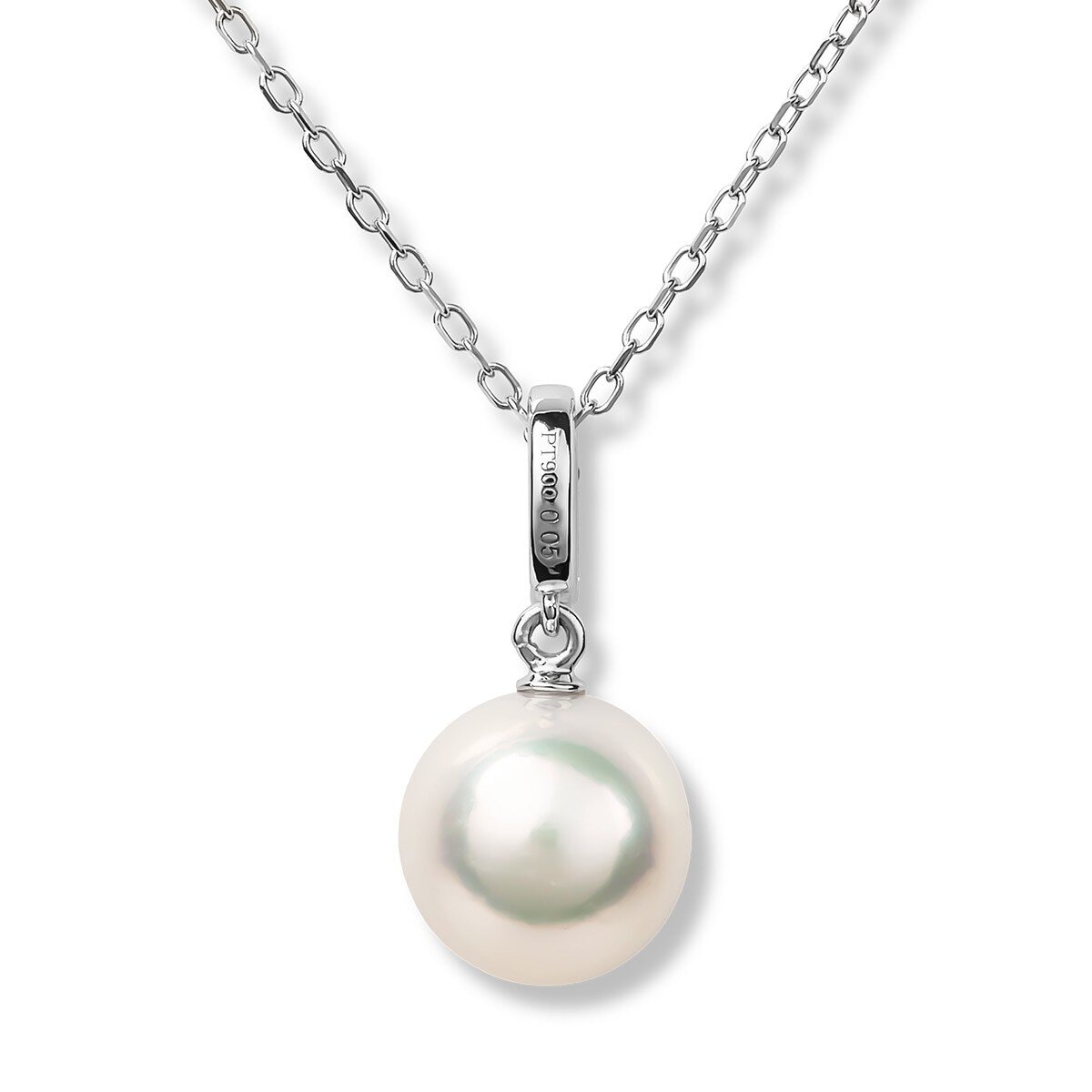 Tokyo Pearl 鉑金 8.5公釐 - 9.0公釐 Akoya 珍珠鑽石項鍊