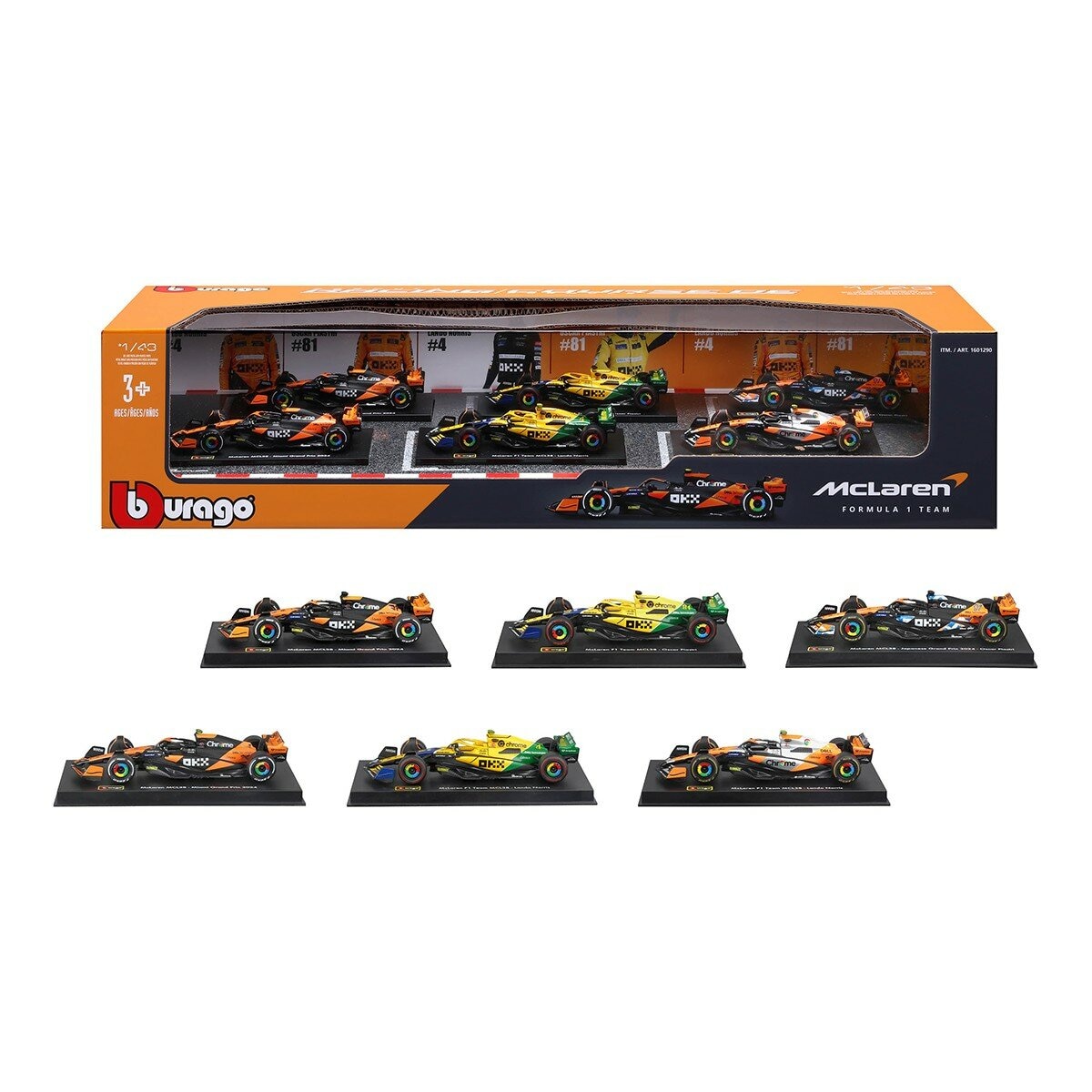 Bburago 1:43 F1 賽車收藏模型車 6入組 McLaren / 3歲以上