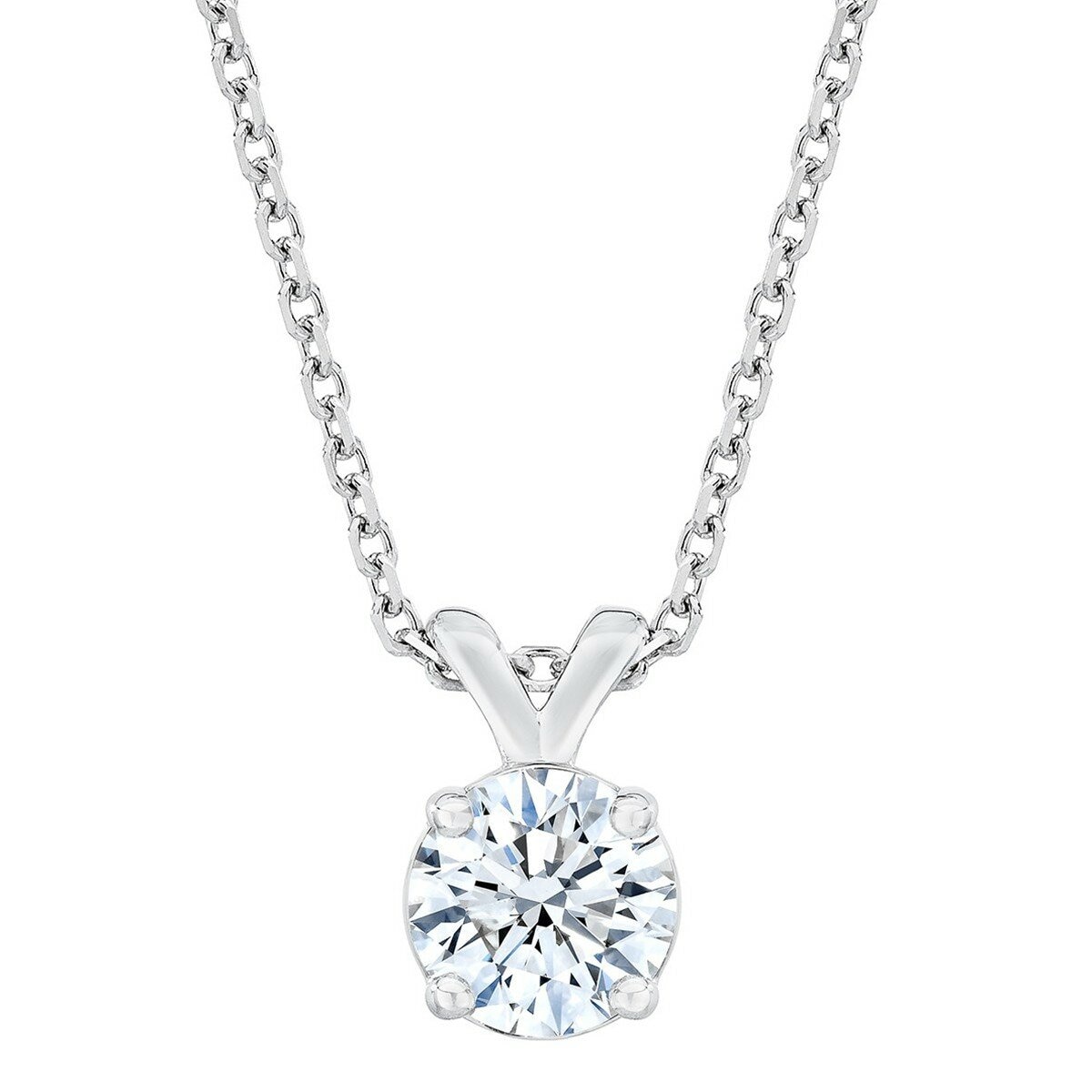 สร้อยคอเพชรกลม 0.60 กะรัต ตัวเรือนทองคำขาว 18K VS2/I