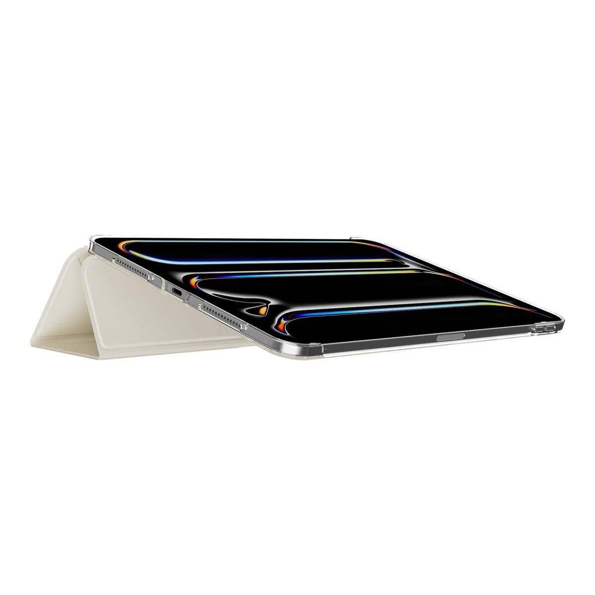 MAGEASY Facet 全方位支架透明背蓋保護套 2024 iPad Pro 11吋 星光白