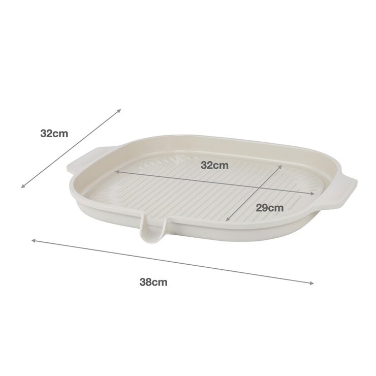 CHEFWAY 陶瓷不沾塗層萬用IH雙耳烤盤 32公分 象牙白
