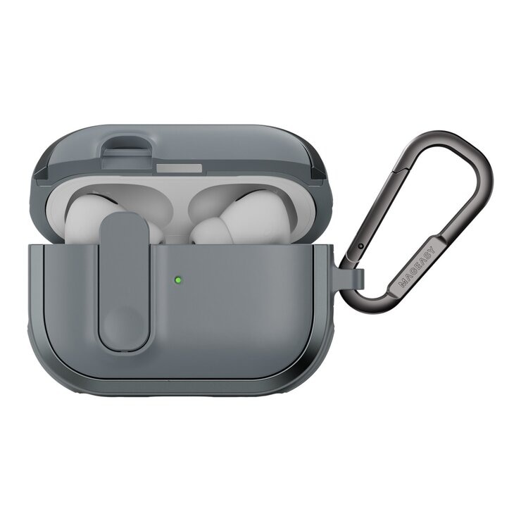 MAGEASY Odyssey 抗衝擊磁扣手繩耳機殼 AirPods Pro 1 & 2 金屬灰藍