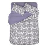 HOYACASA 300織純棉雙人加大床包兩用被套四件組 182公分 X 190公分 暮煙