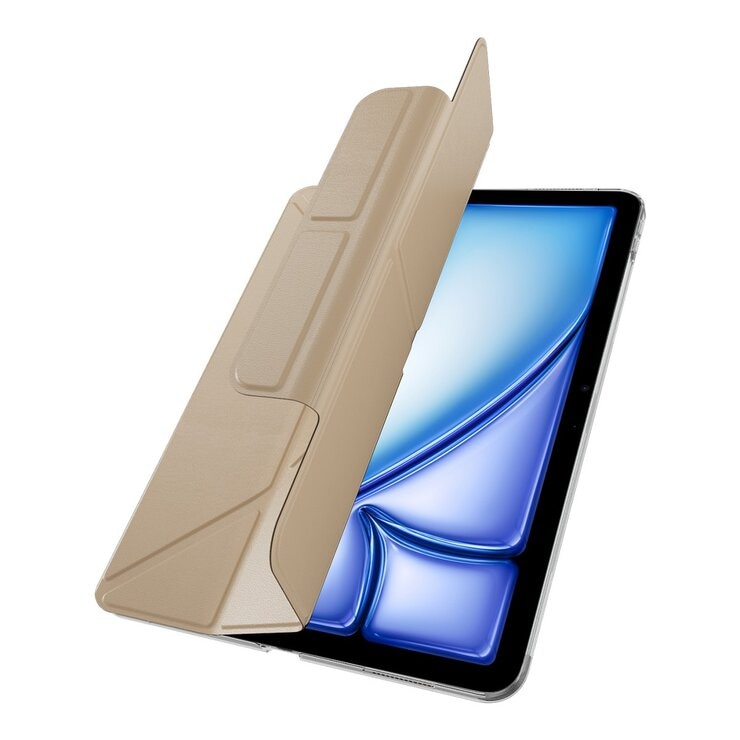 MAGEASY Facet 全方位支架透明背蓋保護套 適用於 2024 iPad Air 13吋 2025 M3 / 2024 M2 奶茶色