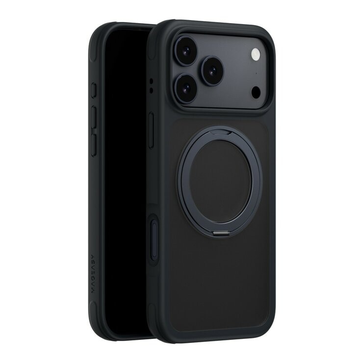 MAGEASY MagStand 360 M 磁吸旋轉支架防摔手機殼 iPhone 17 Pro Max + 鏡頭保護貼Lenz 鈦合金 + Vetro 9H 鋼化玻璃保護膜