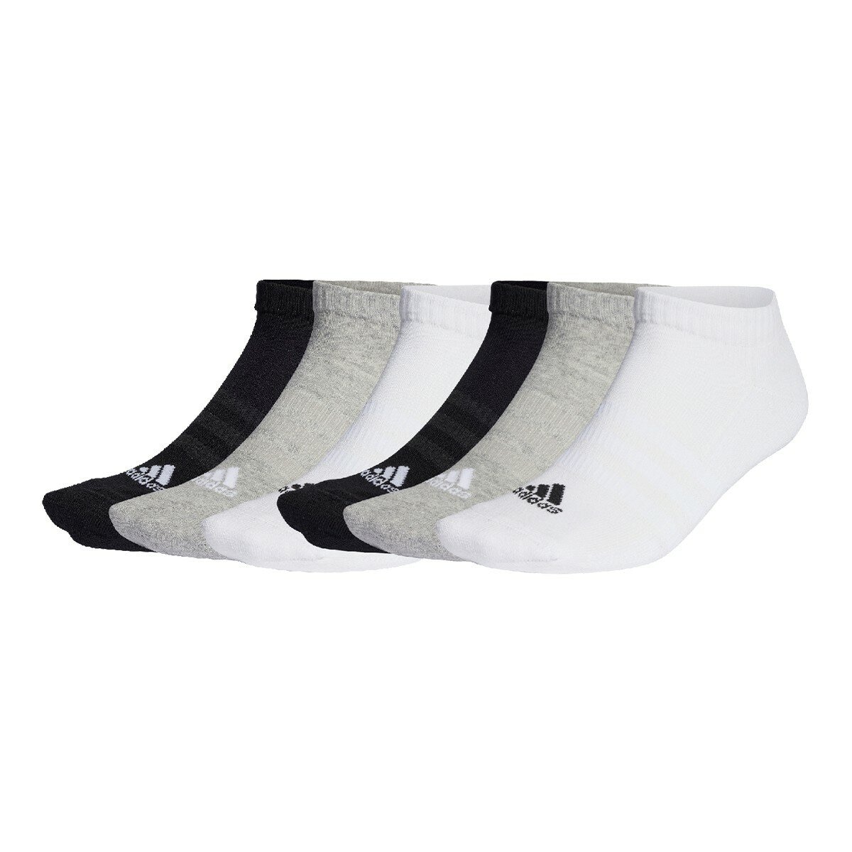 Adidas 女低筒襪六入組 (單一尺寸) 黑+灰+白