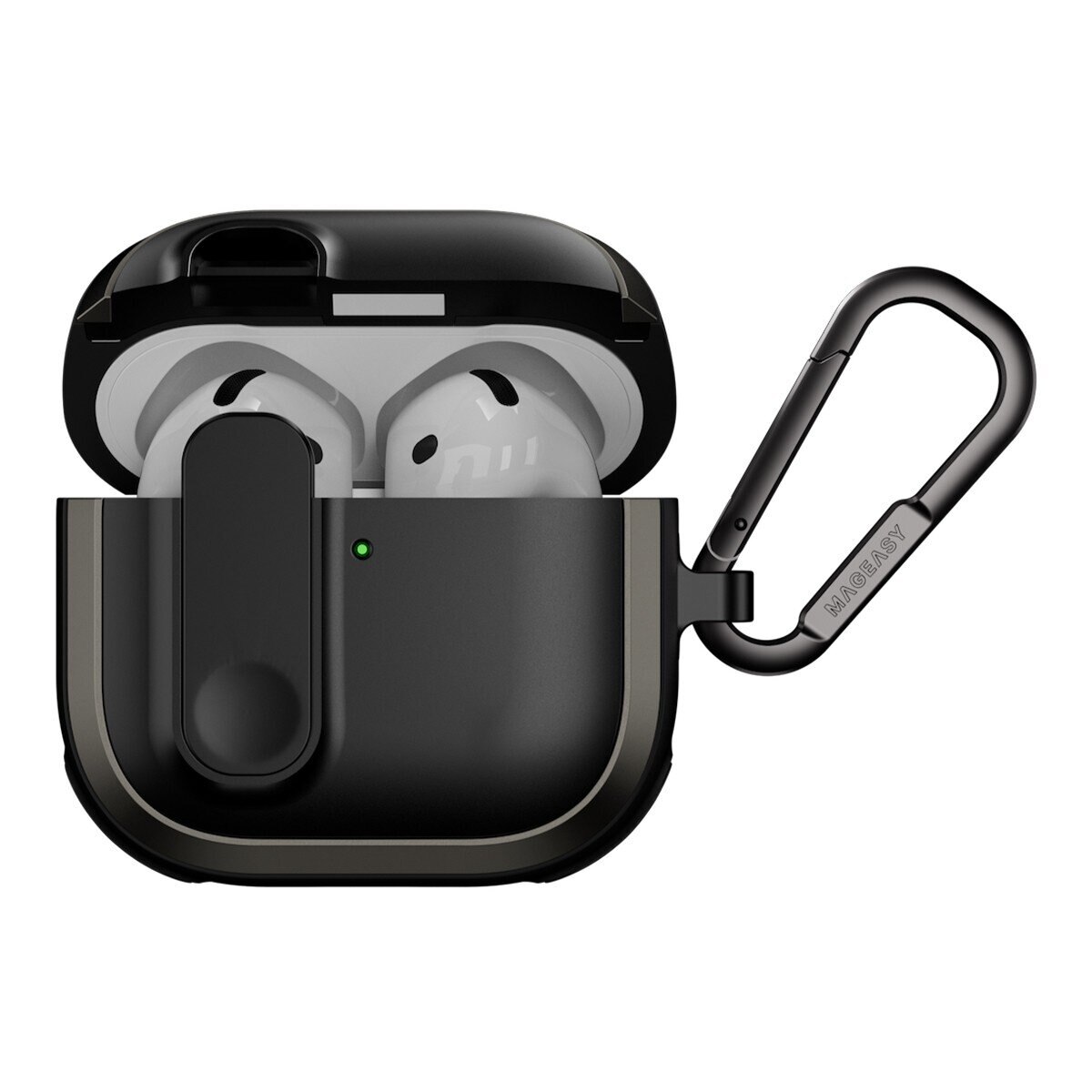 MAGEASY Odyssey 抗衝擊磁扣手繩耳機殼 AirPods 4 金屬黑