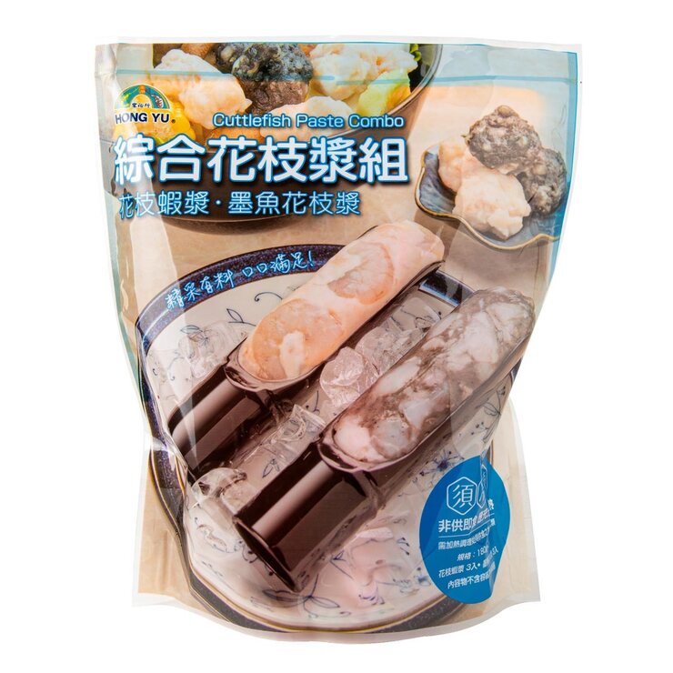 宏裕行 冷凍綜合花枝漿 180公克 X 6入 Hongyu Frozen Cuttlefish Paste Combo 180 g X 6 Count-Costco
