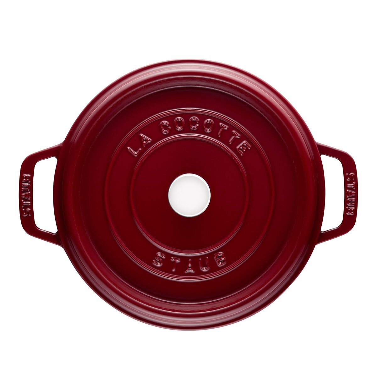 Staub 雙耳圓形鑄鐵深湯鍋 含鋼頭鍋蓋 24公分 波爾多紅 Staub 雙耳圓形鑄鐵深湯鍋 含鋼頭鍋蓋 24公分 波爾多紅