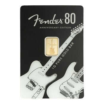 PAMP Fender 吉他 80週年紀念黃金條塊 999.9純金 1公克 PAMP Fender 吉他 80週年紀念黃金條塊 999.9純金 1公克