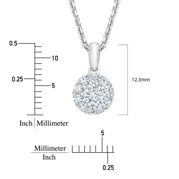1克拉 14K白K金 圓形鑽石項鍊耳環組 VS2/I