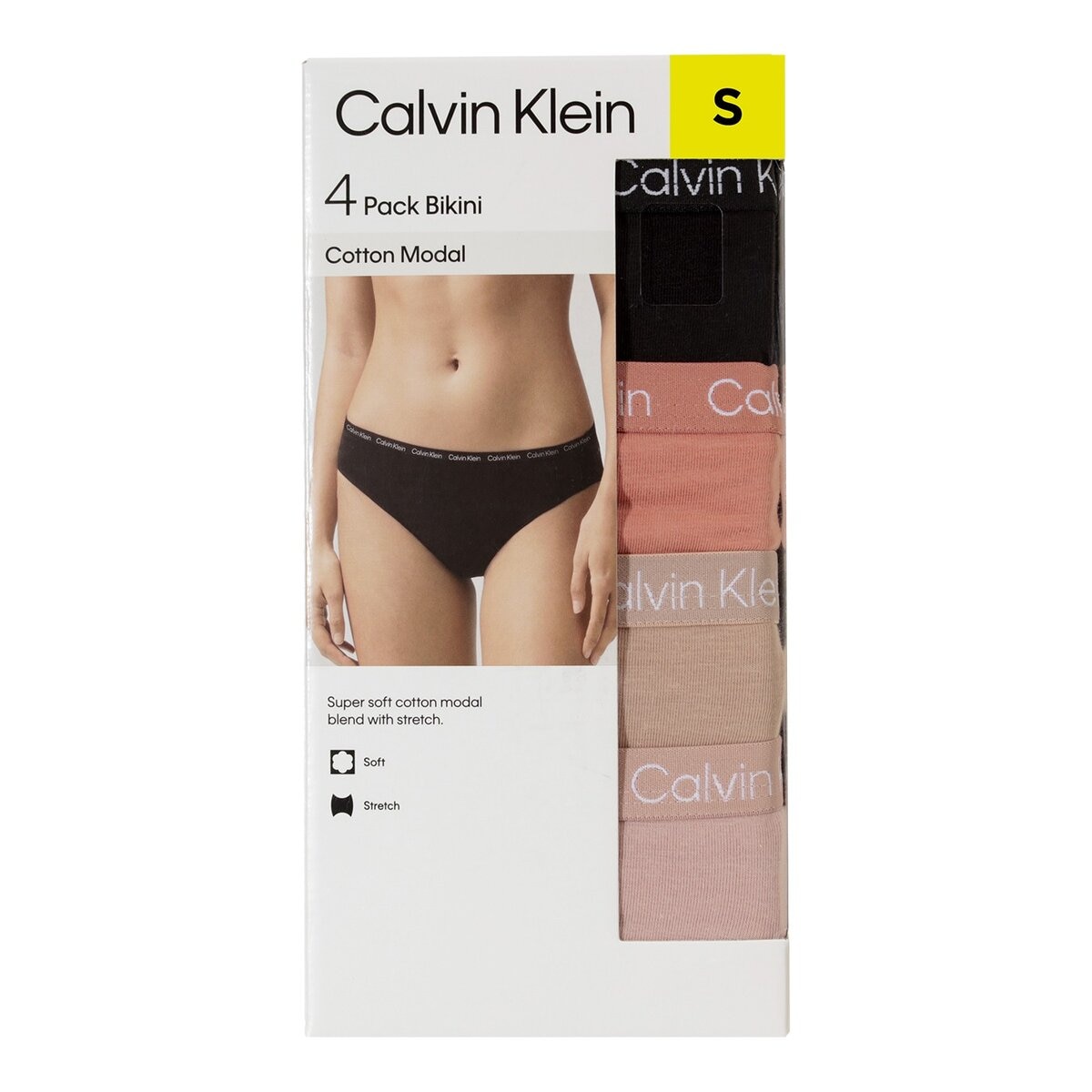 Calvin Klein 女內褲四入組 S 黑+粉+膚+深膚 Calvin Klein 女內褲四入組 S 黑+粉+膚+深膚