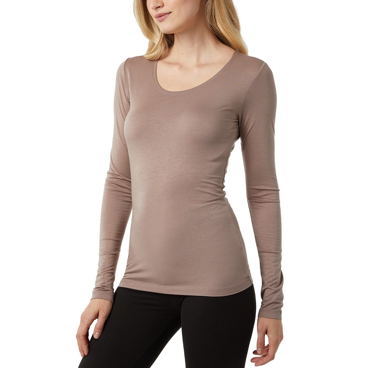 32 Degrees 女長袖發熱衣兩件組 黑/淺棕