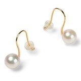 Tokyo Pearl 18K黃K金 7.5公釐 - 8.0公釐 Akoya 珍珠耳環