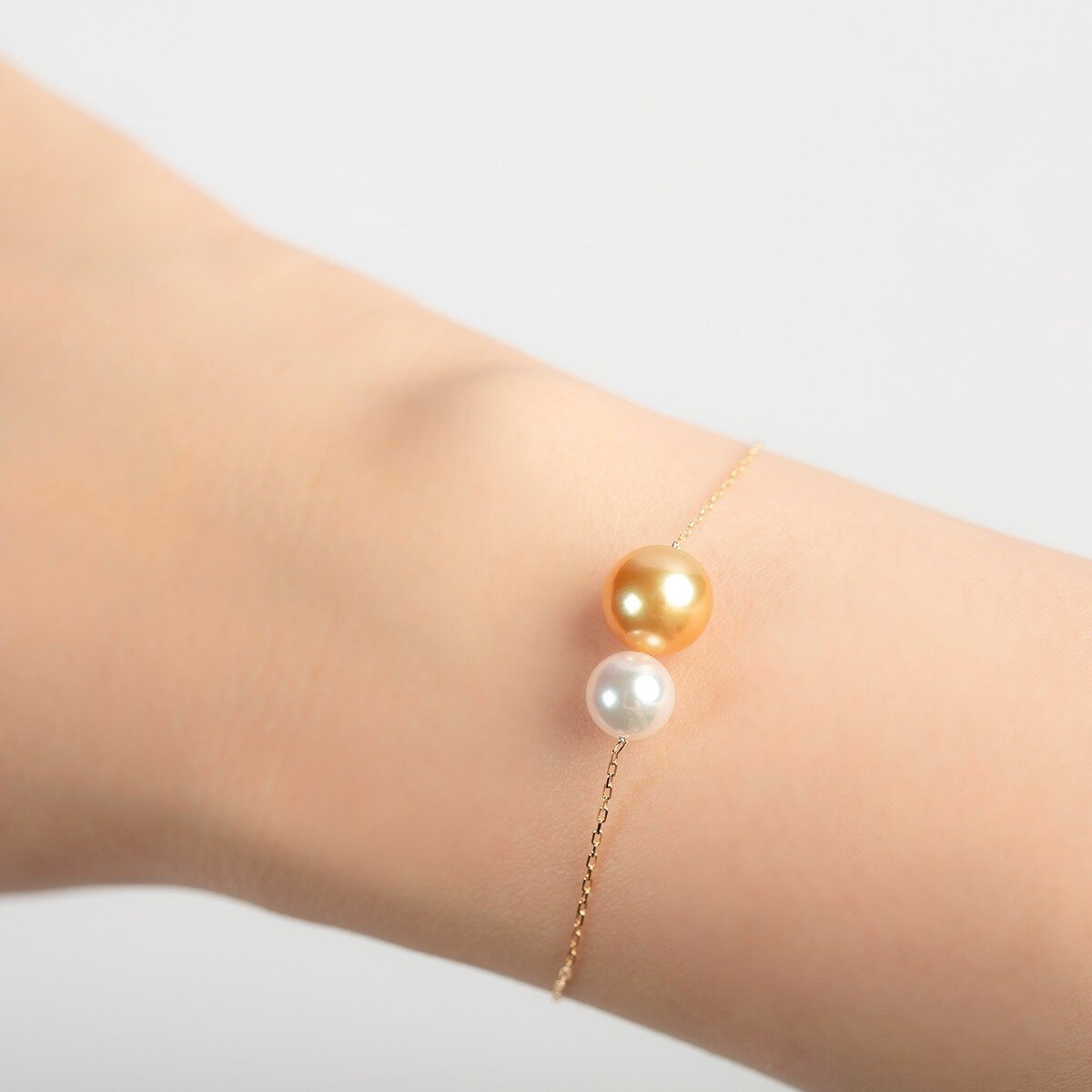 Tokyo Pearl 18K黃K金 7.0公釐 - 10公釐 Akoya & South Sea Golden 珍珠手環