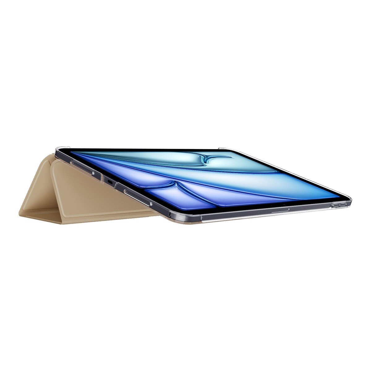MAGEASY Facet 全方位支架透明背蓋保護套 適用於 2024 iPad Air 13吋 2025 M3 / 2024 M2 奶茶色