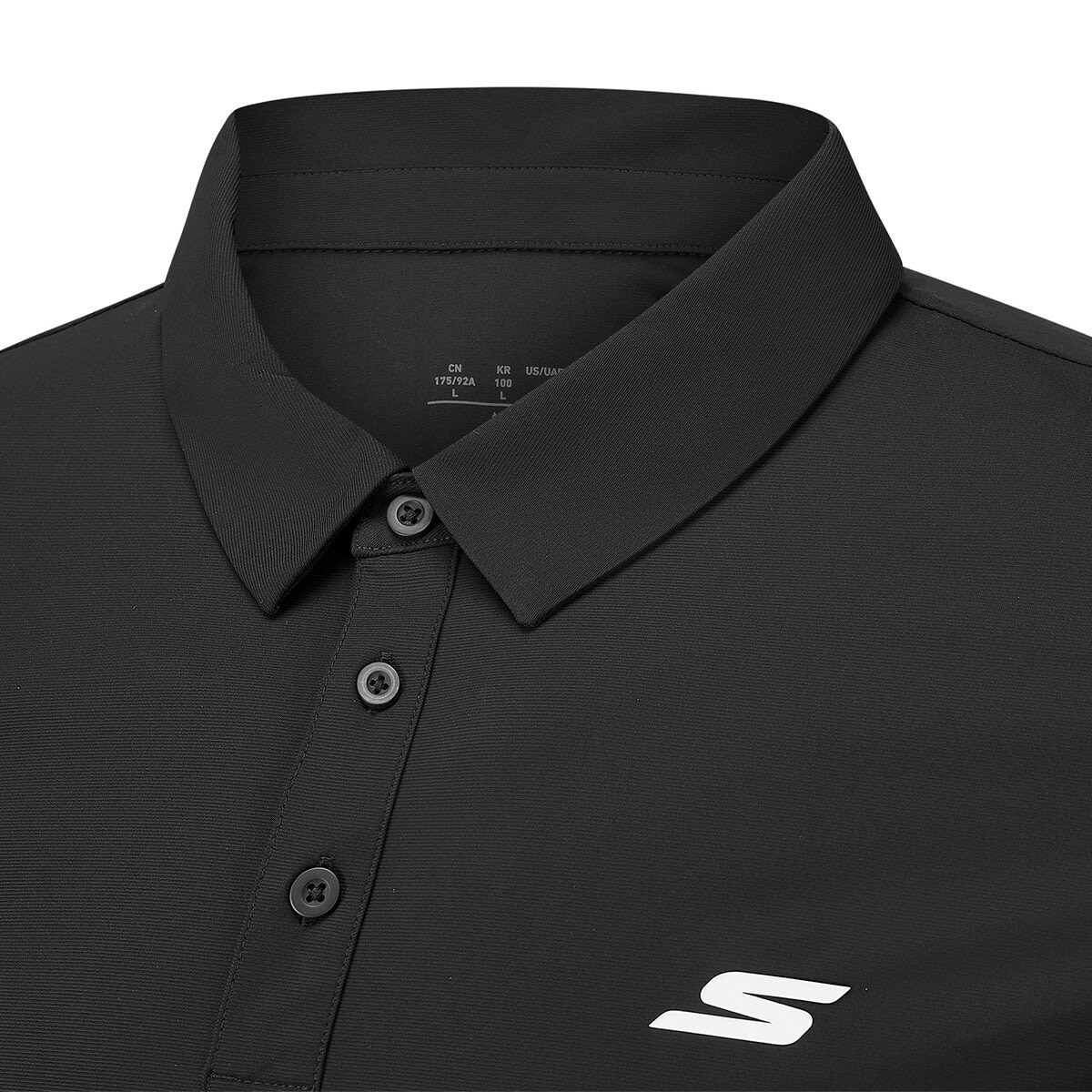 Skechers 男短袖Polo衫 黑 Skechers 男短袖Polo衫 黑