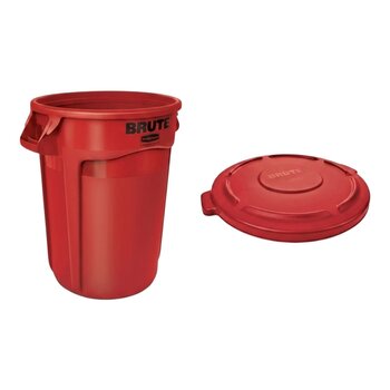 Rubbermaid Commercial Products BRUTE 加侖桶含蓋 32 加侖 紅色