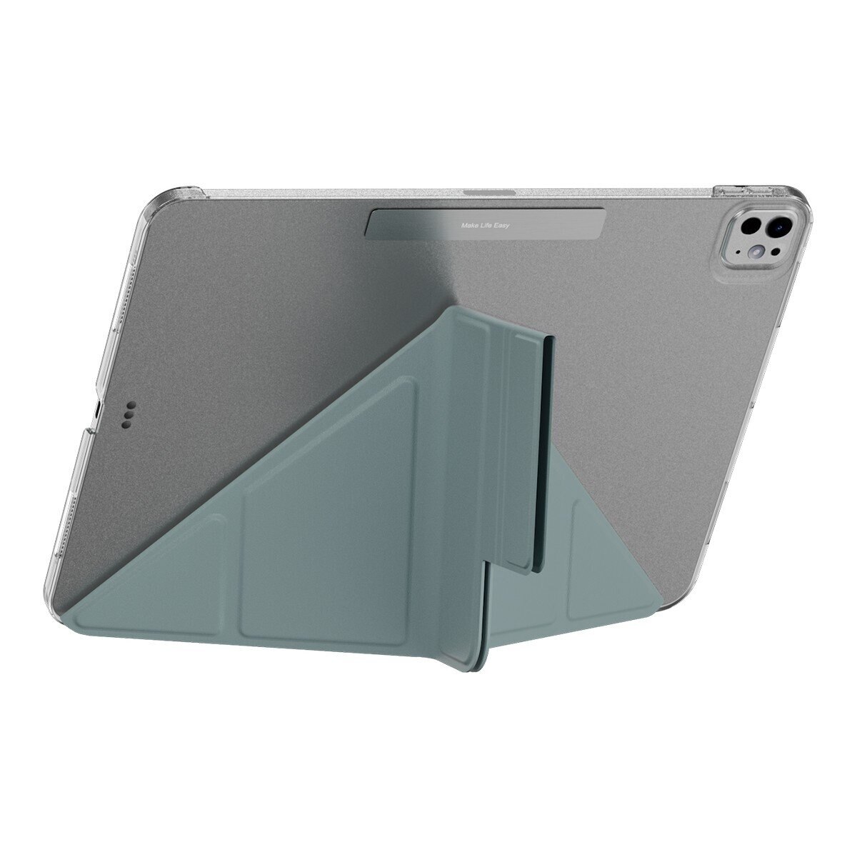 MAGEASY Facet 全方位支架透明背蓋保護套 2024 iPad Pro 13吋 寧靜藍