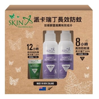 Skin Technology 派卡瑞丁防蚊液組 120毫升 X 2入+ 30毫升 X 1入