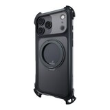 MAGEASY Odyssey Ultra M 終極防摔磁吸支架掛繩手機殼 iPhone 17 Pro Max(午夜/黑色) + 鏡頭保護貼Lenz 鈦合金(迷霧鈦) + Vetro 9H 鋼化玻璃保護膜