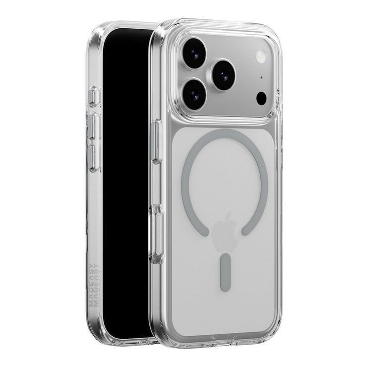 MAGEASY Bright M 不發黃軍規磁吸透明殼 iPhone 17 Pro(迷霧磁圈) + 鏡頭保護貼Lenz鈦合金(午夜鈦) + Vetro 9H 鋼化玻璃保護膜
