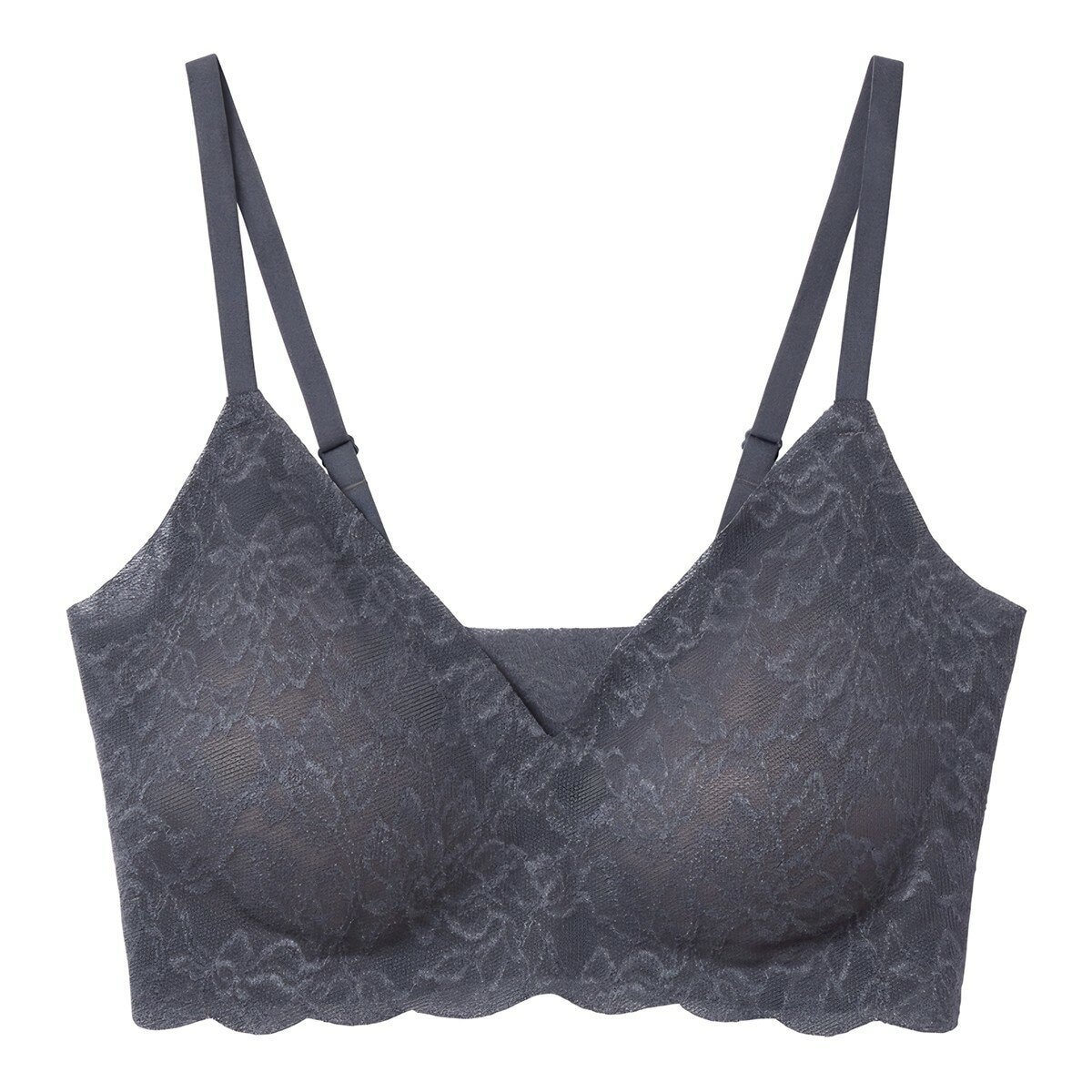 郡是 女立體花紋無鋼圈無痕內衣 深藍紫