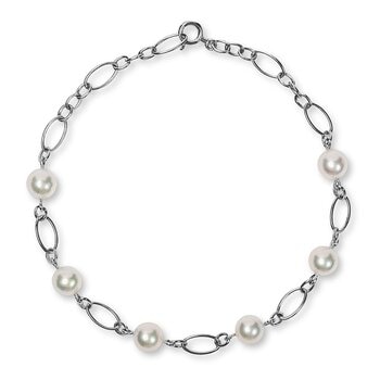 Tokyo Pearl 18K白K金 5.5公釐 - 6.0公釐 Akoya 珍珠手環