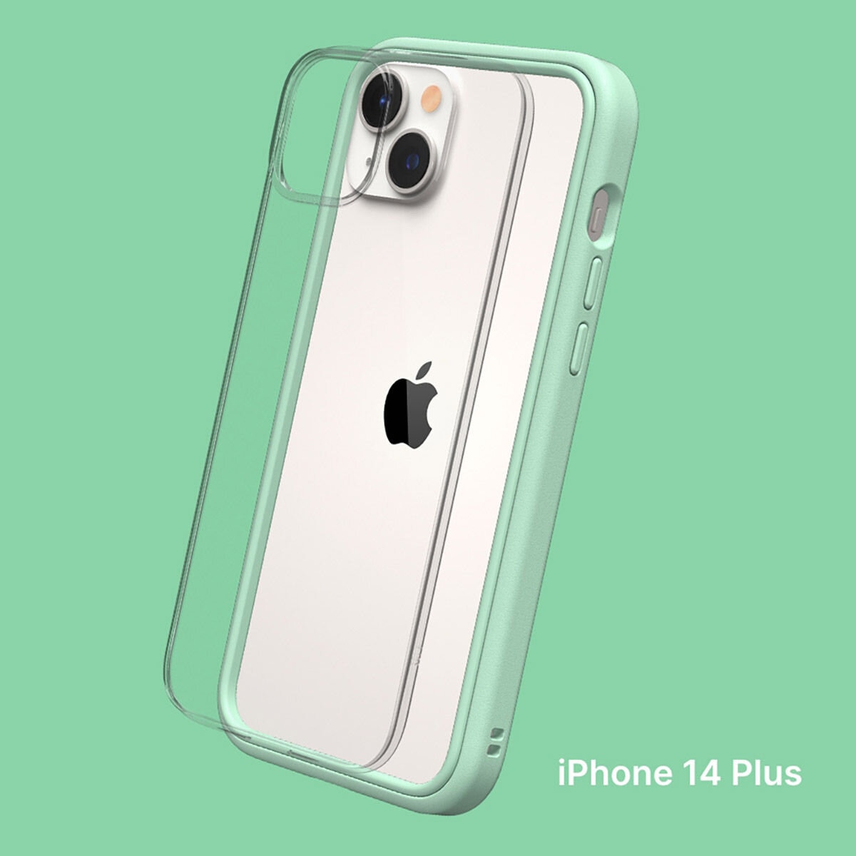 犀牛盾 iPhone 14 Plus MOD NX 防摔手機殼 + 9H 3D滿版螢幕玻璃保護貼 薄荷綠