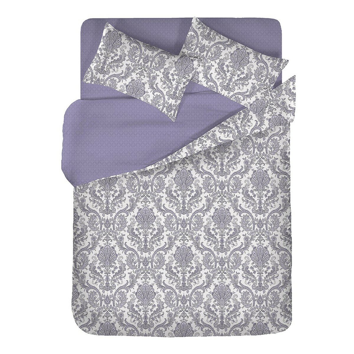 HOYACASA 300織純棉雙人加大床包兩用被套四件組 182公分 X 190公分 暮煙