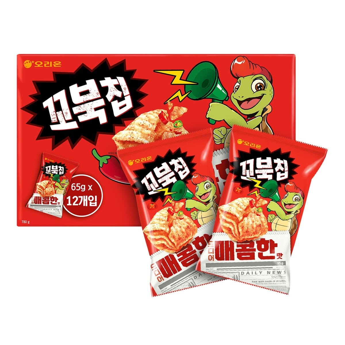 好麗友烏龜脆片韓式辣醬味 65 公克 X 12 包